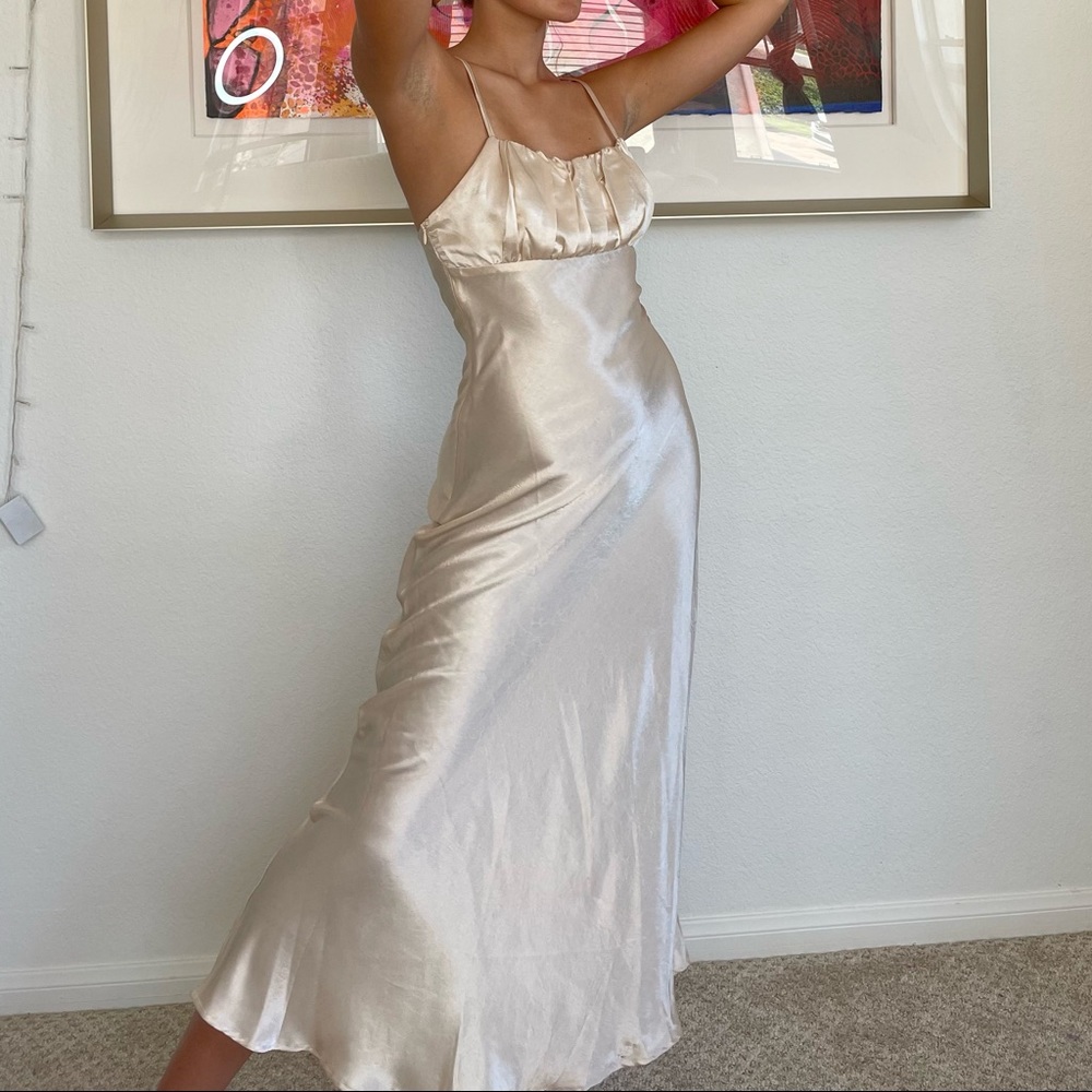 classy satin long dress